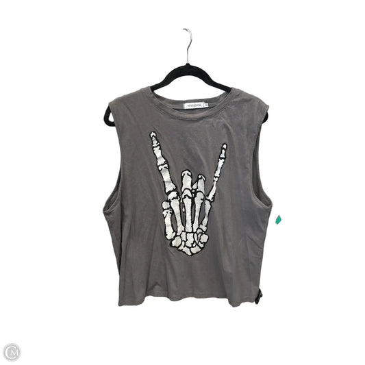 Top Sleeveless By Misslook In Grey, Size: 3x