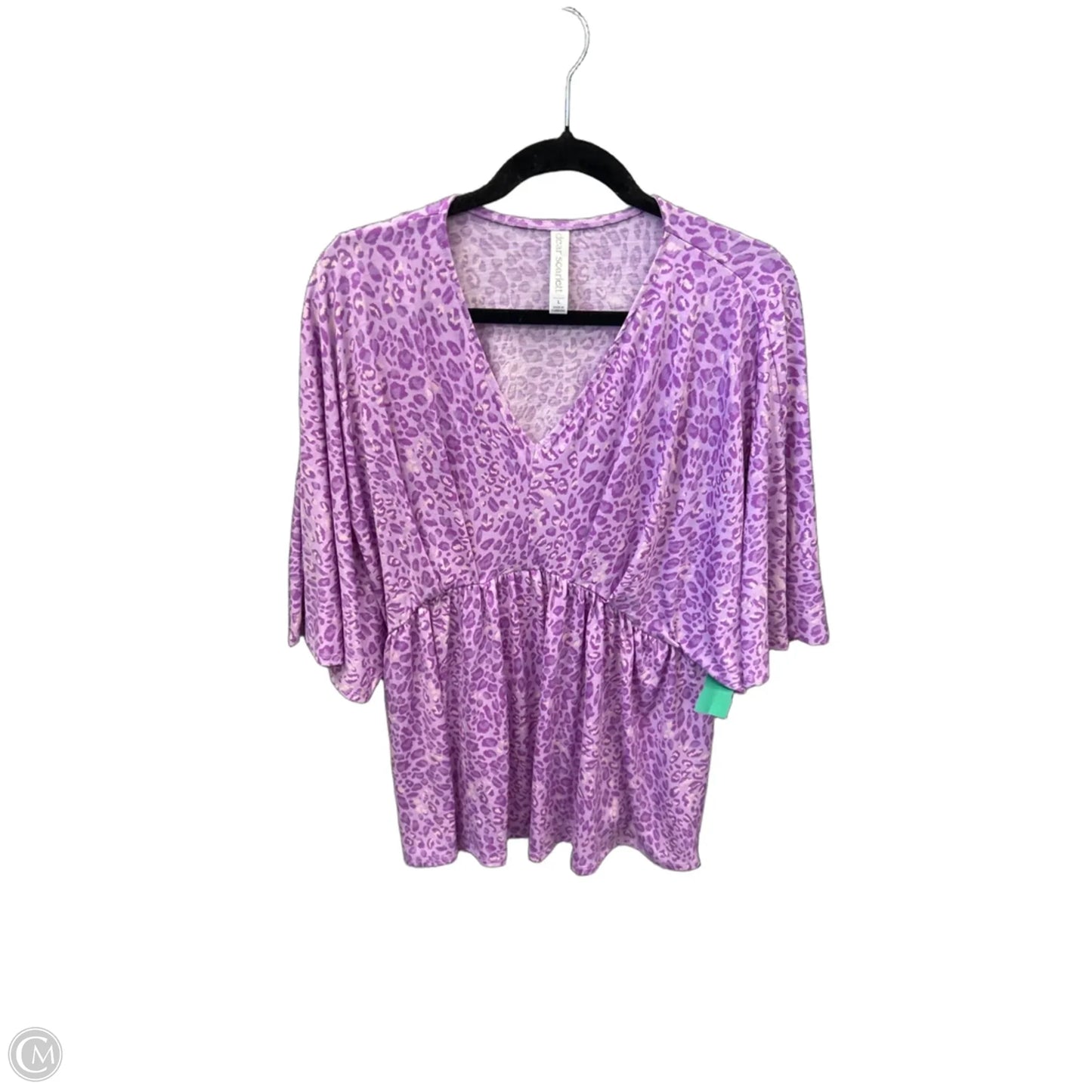 Top Short Sleeve By Dear Scarlett In Purple, Size: 3x