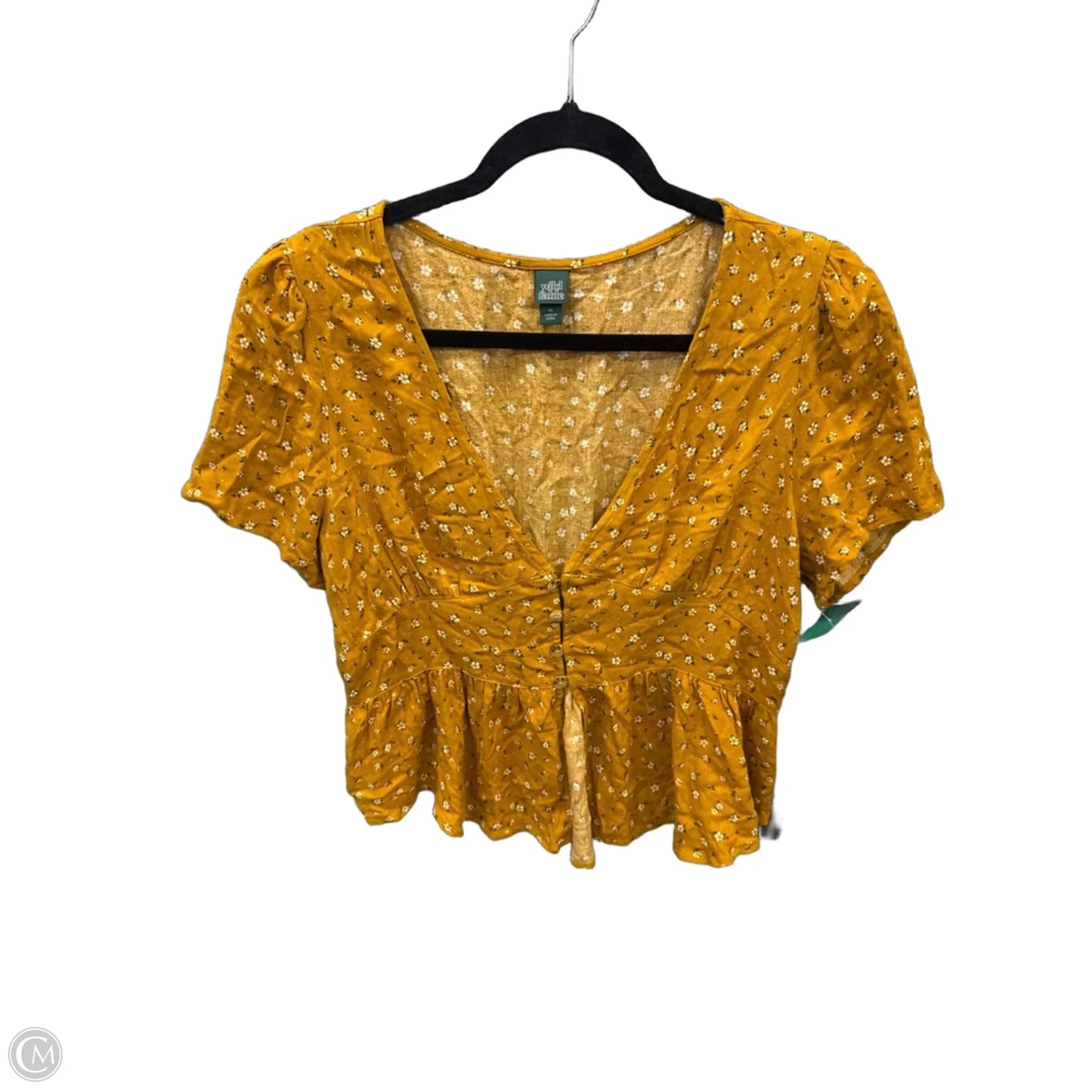 Top Short Sleeve By Wild Fable In Yellow, Size: Xl