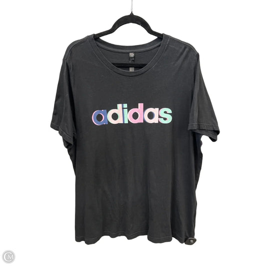 Top Short Sleeve By Adidas In Black, Size: 3x