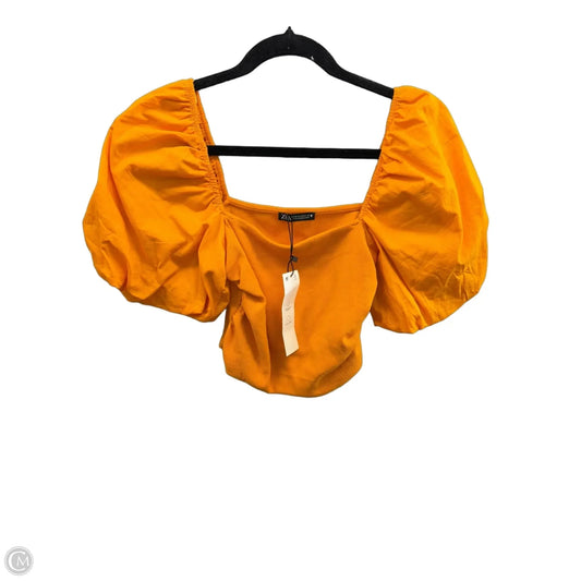 Top Short Sleeve By Zara In Orange, Size: M