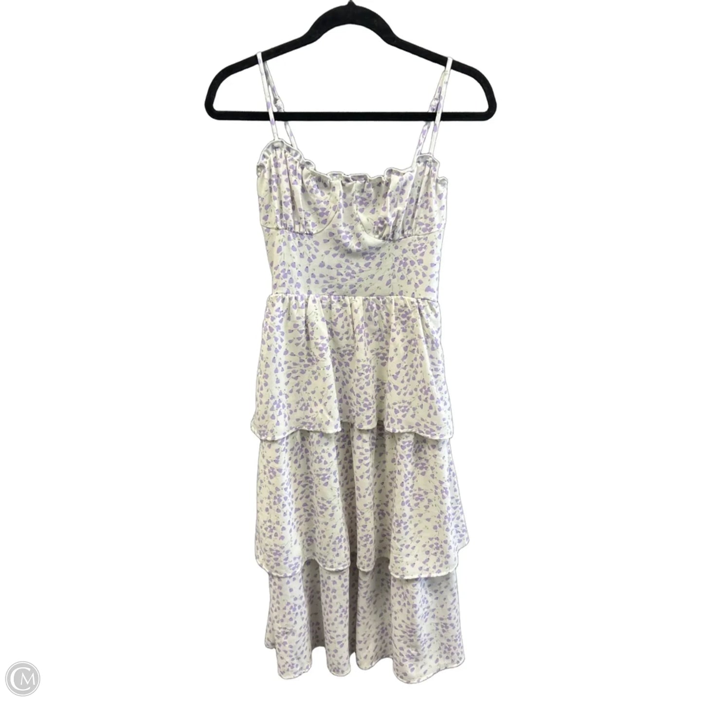 Dress Casual Midi By Speechless In Purple & White, Size: Xs