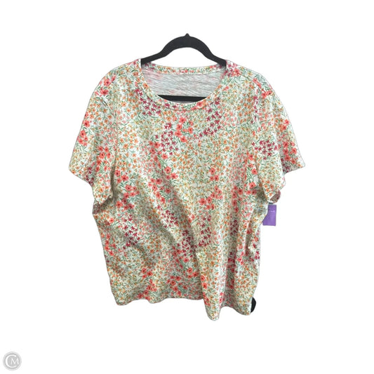 Top Short Sleeve Basic By Old Navy In Floral Print, Size: Xxl