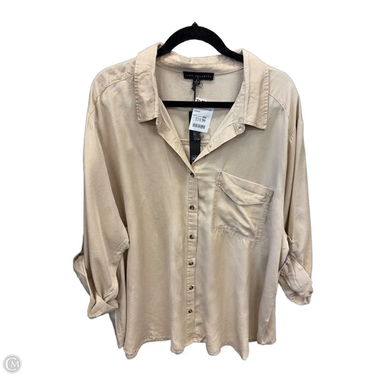 Top Long Sleeve By Jane And Delancey In Beige, Size: 3x