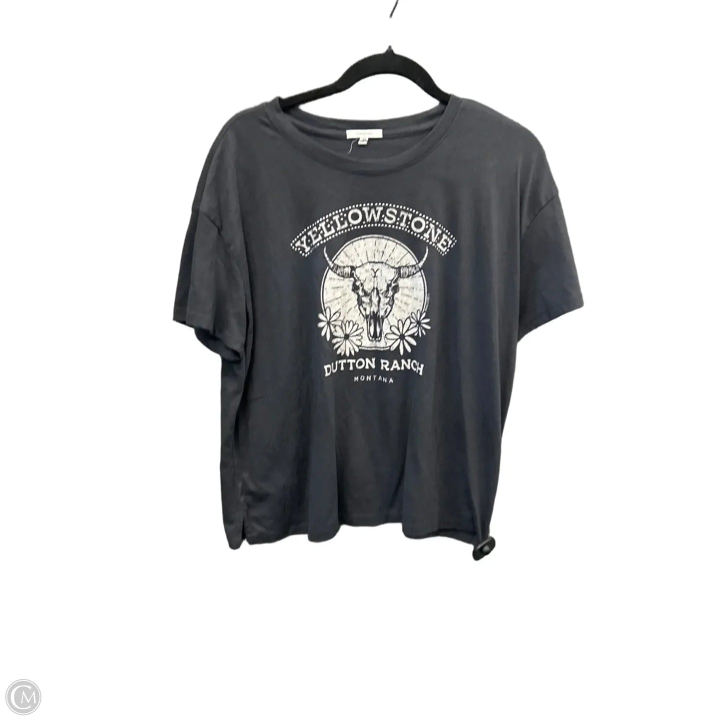 Top Short Sleeve By Maurices In Grey, Size: L
