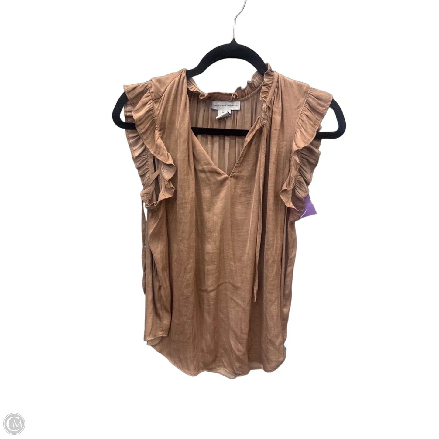 Top Sleeveless By Cupcakes And Cashmere In Bronze, Size: L