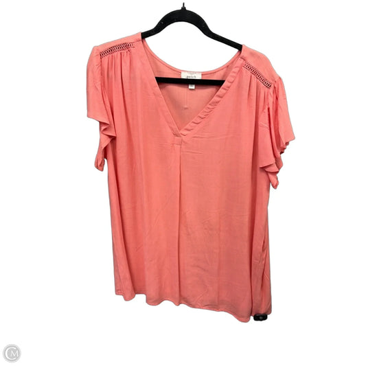 Top Short Sleeve By Blu Pepper In Pink, Size: 2x