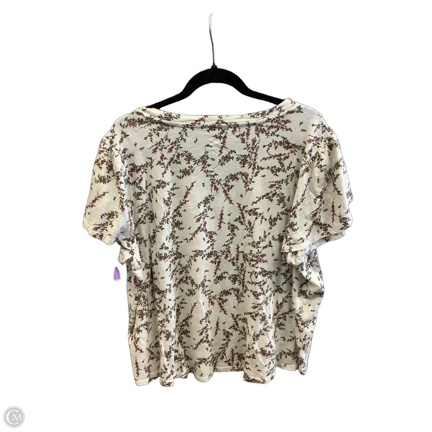 Top Short Sleeve Basic By Maurices In Floral Print, Size: 2x