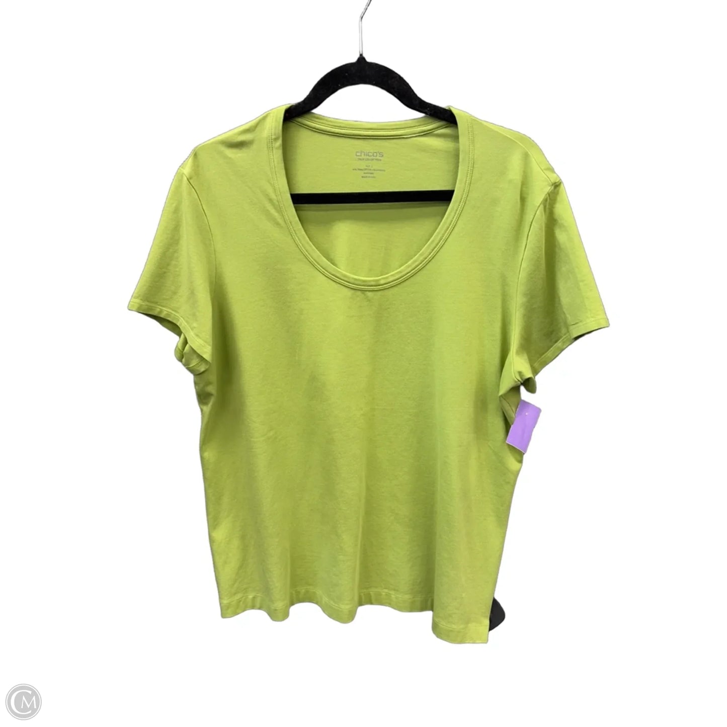 Top Short Sleeve By Chicos In Green, Size: Xl