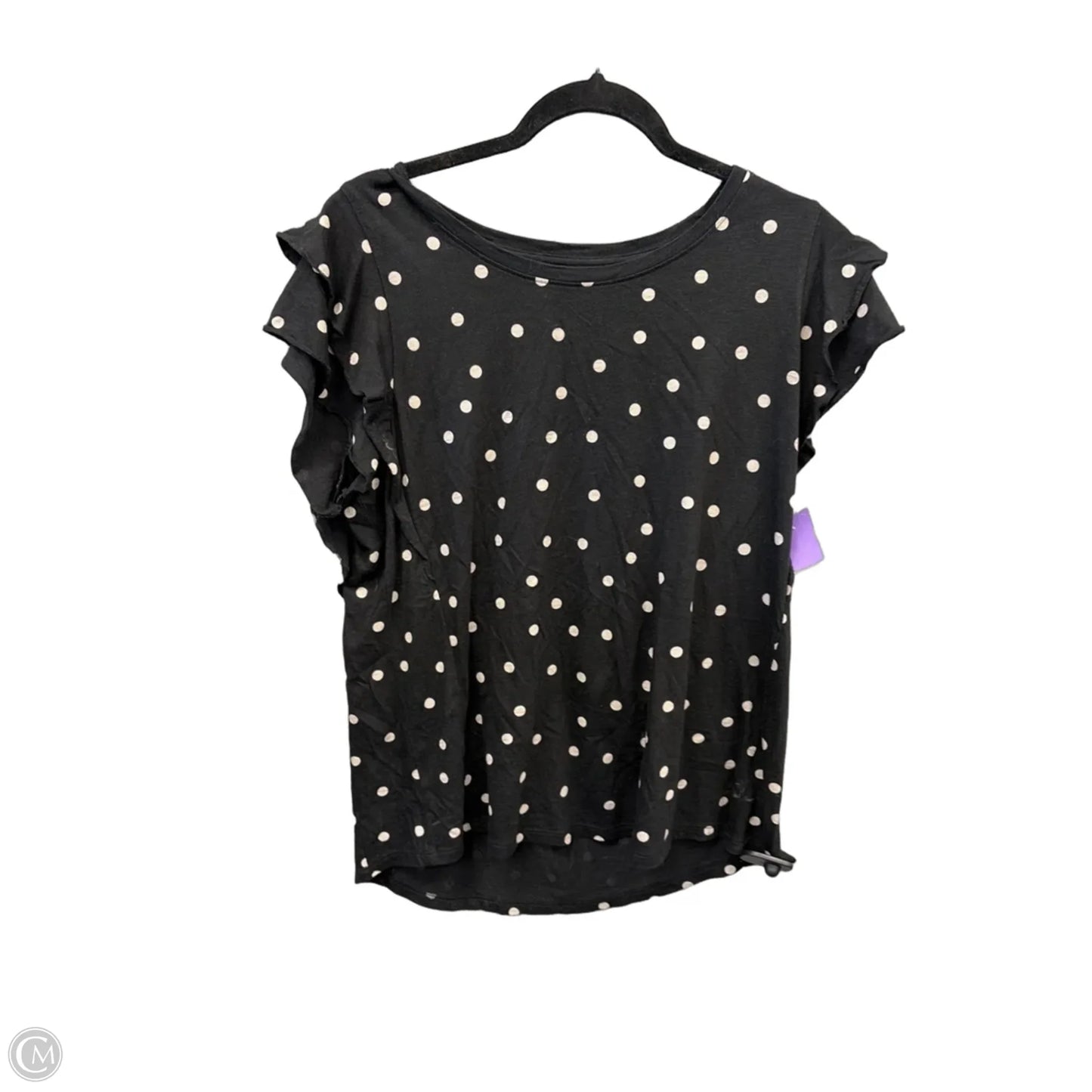 Top Short Sleeve By Maurices In Black, Size: L