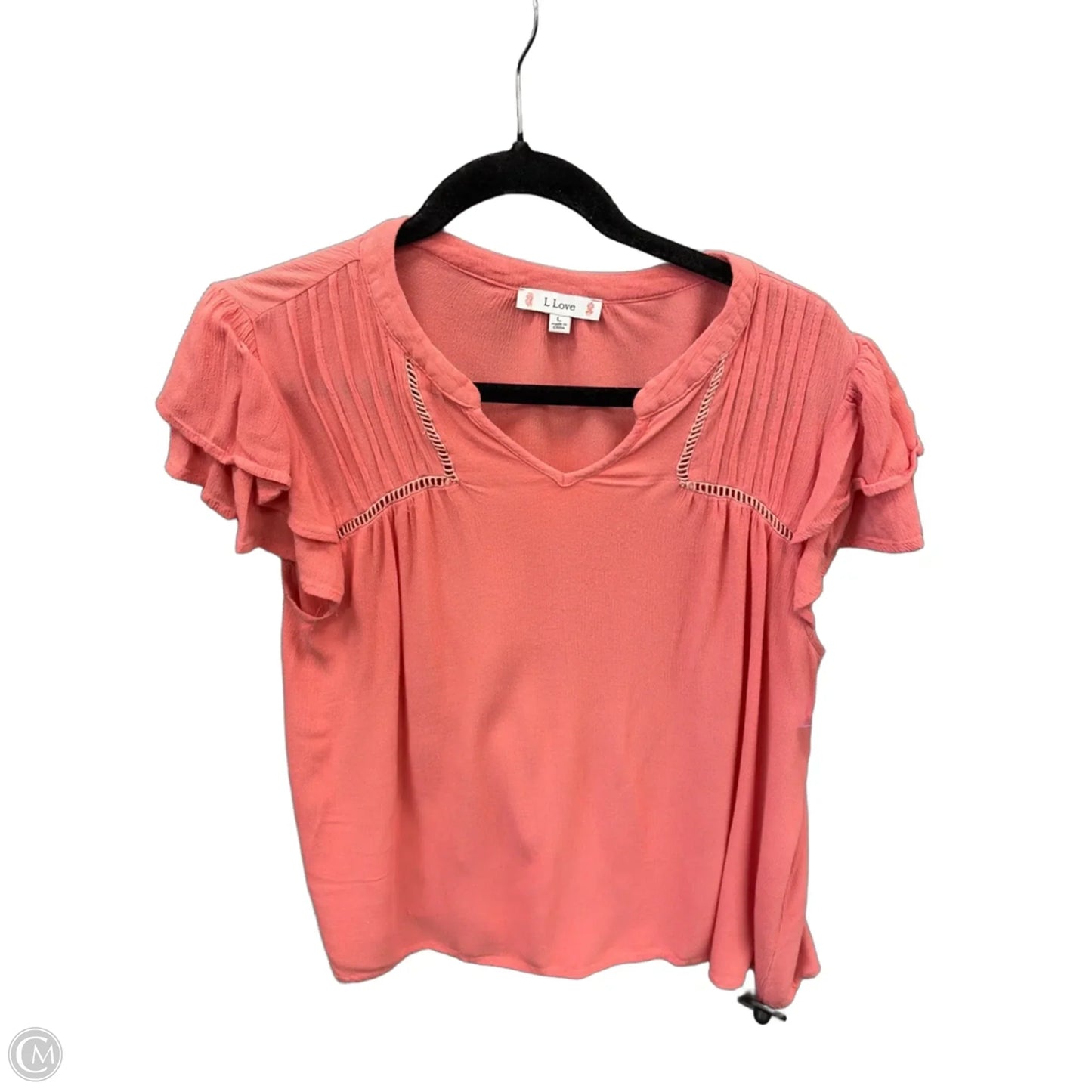 Top Short Sleeve By L Love In Pink, Size: L