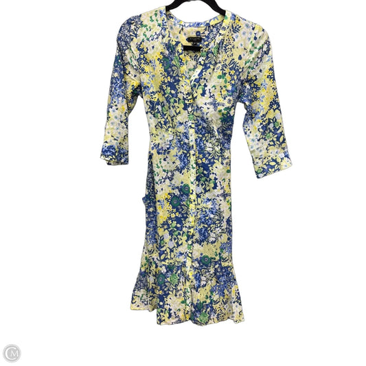 Dress Casual Midi By Talbots In Blue & Yellow, Size: Xs