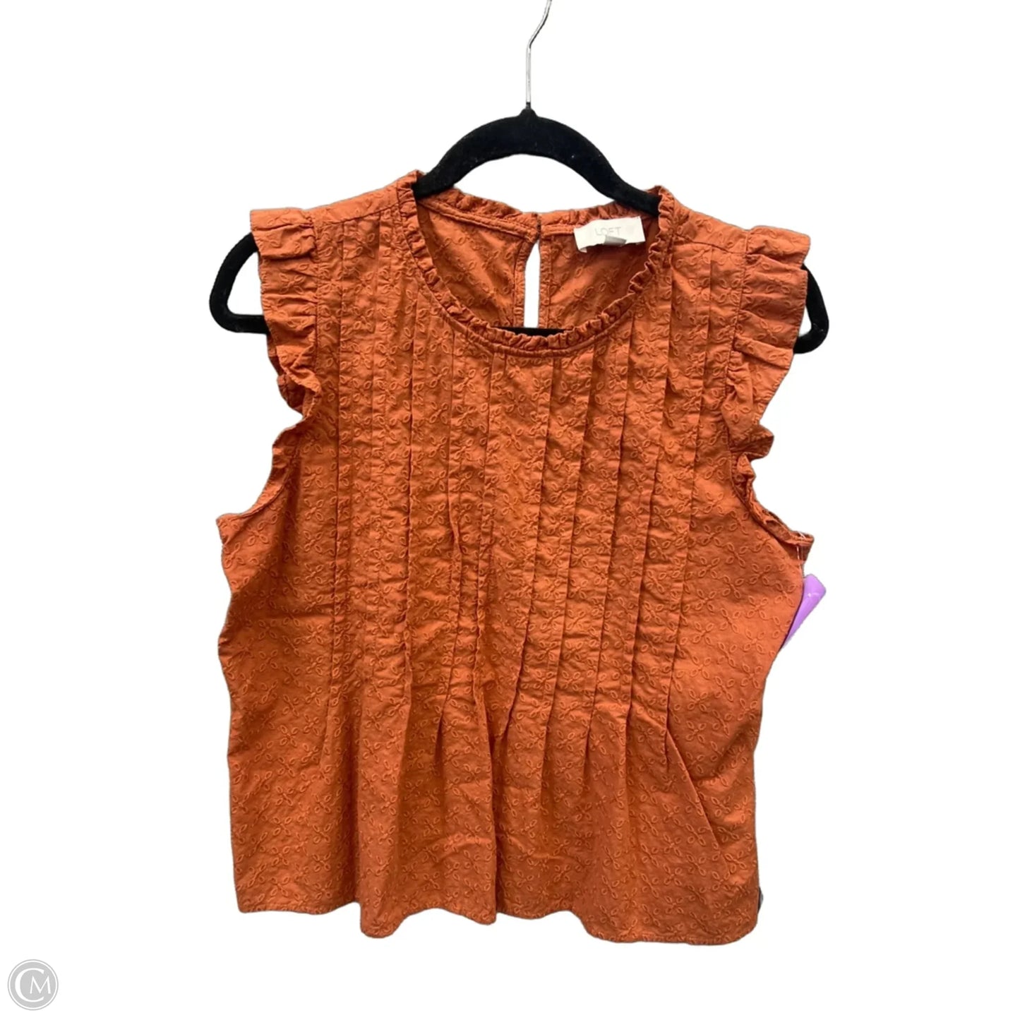 Top Sleeveless By Loft In Orange, Size: M