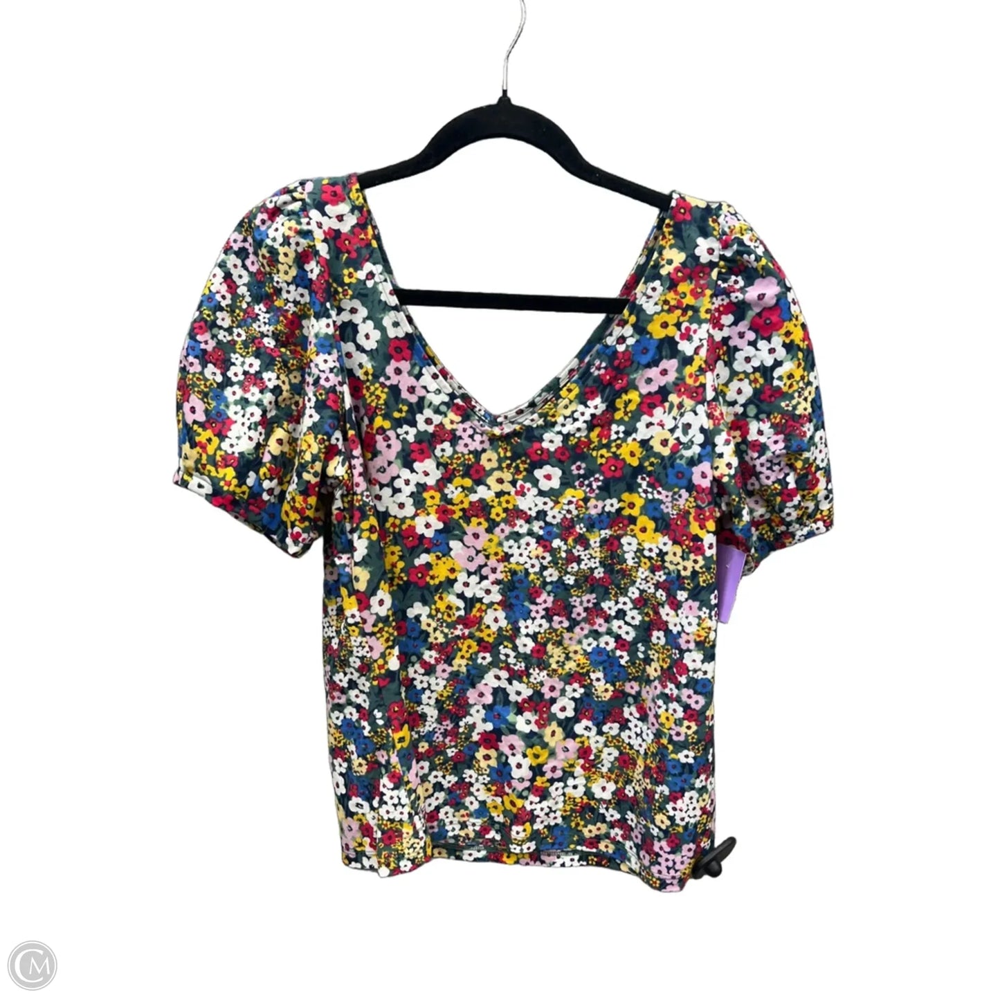 Top Short Sleeve By Ann Taylor In Floral Print, Size: M