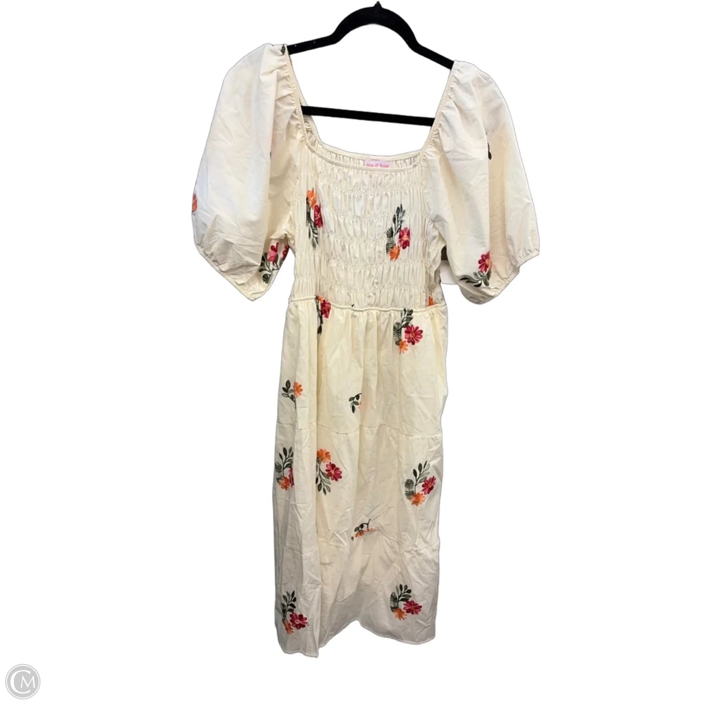 Dress Casual Midi By Clothes Mentor In Cream, Size: Xl