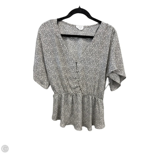 Top Short Sleeve By Sienna Sky In Animal Print, Size: L