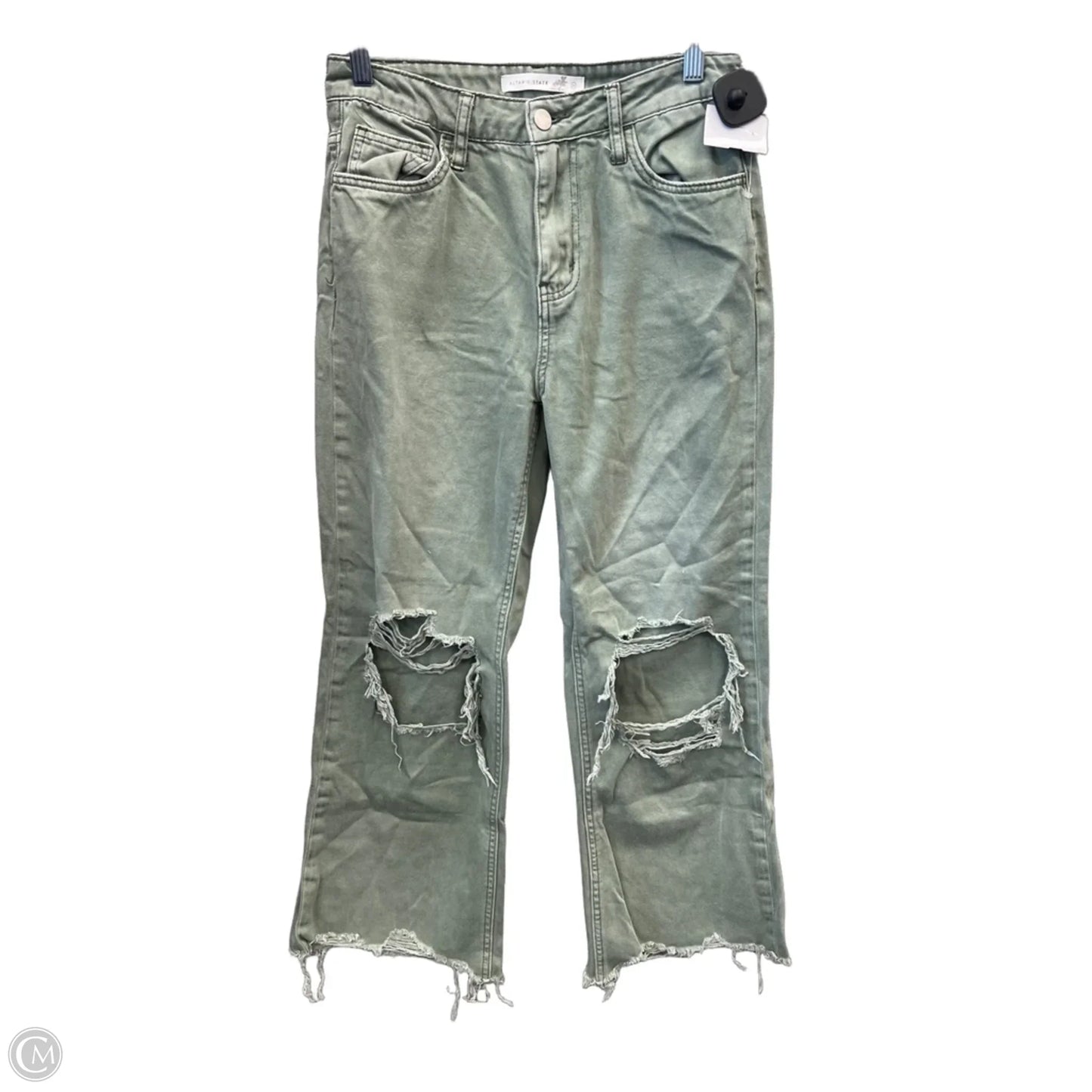 Jeans Straight By Altard State In Green Denim, Size: 2