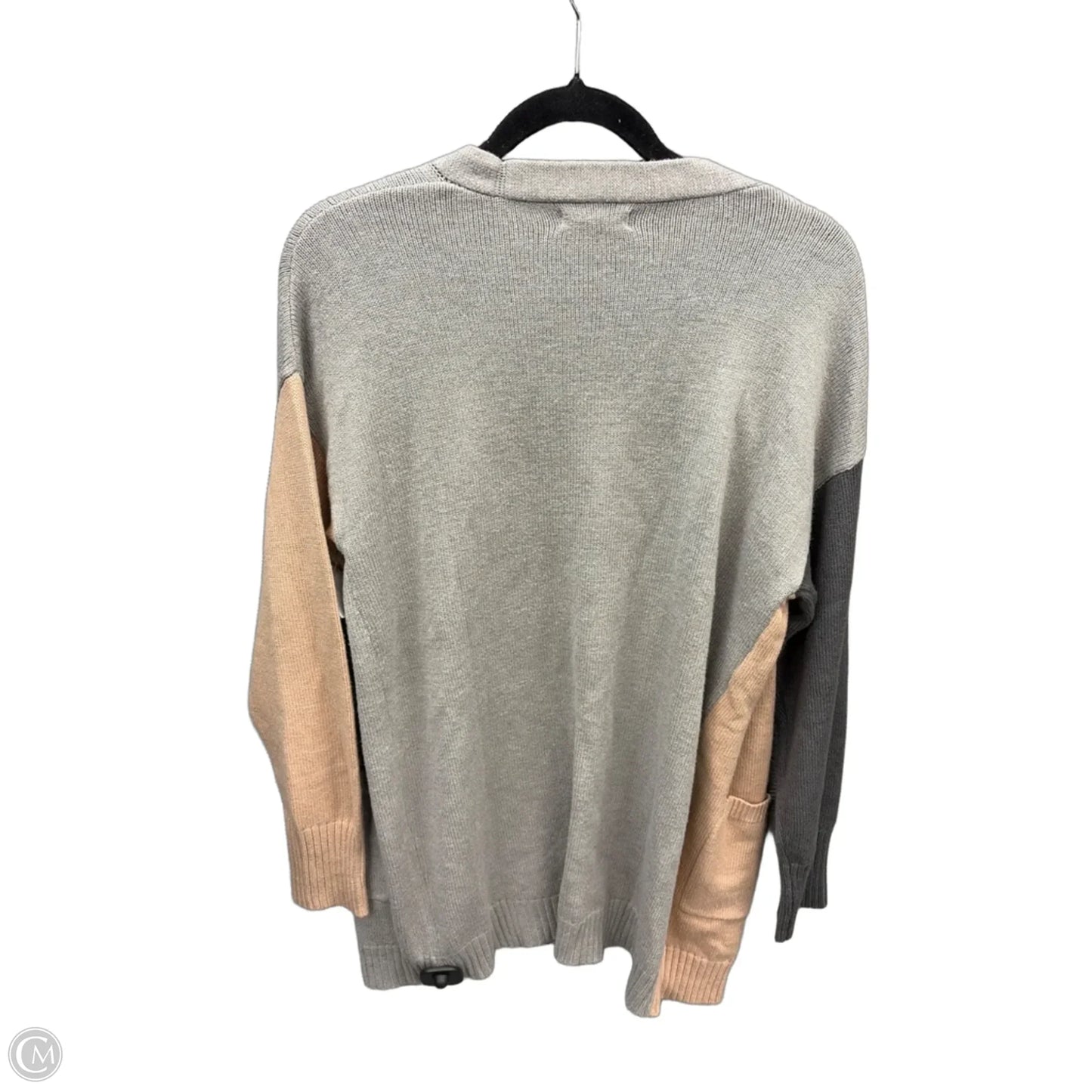 Sweater Cardigan By Mine In Cream & Grey, Size: S