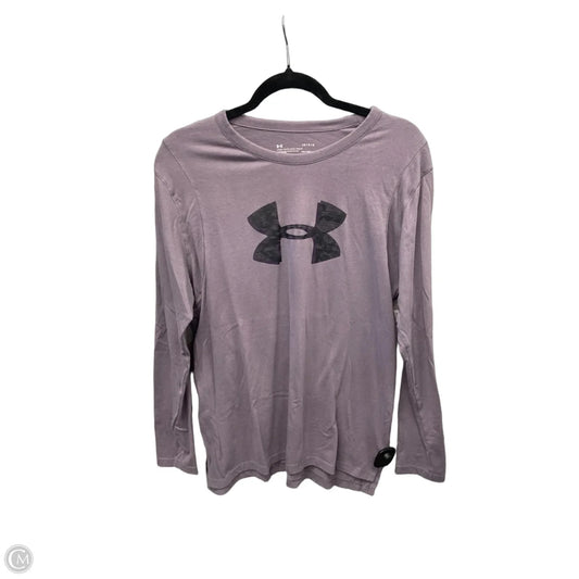 Athletic Top Long Sleeve Crewneck By Under Armour In Mauve, Size: L