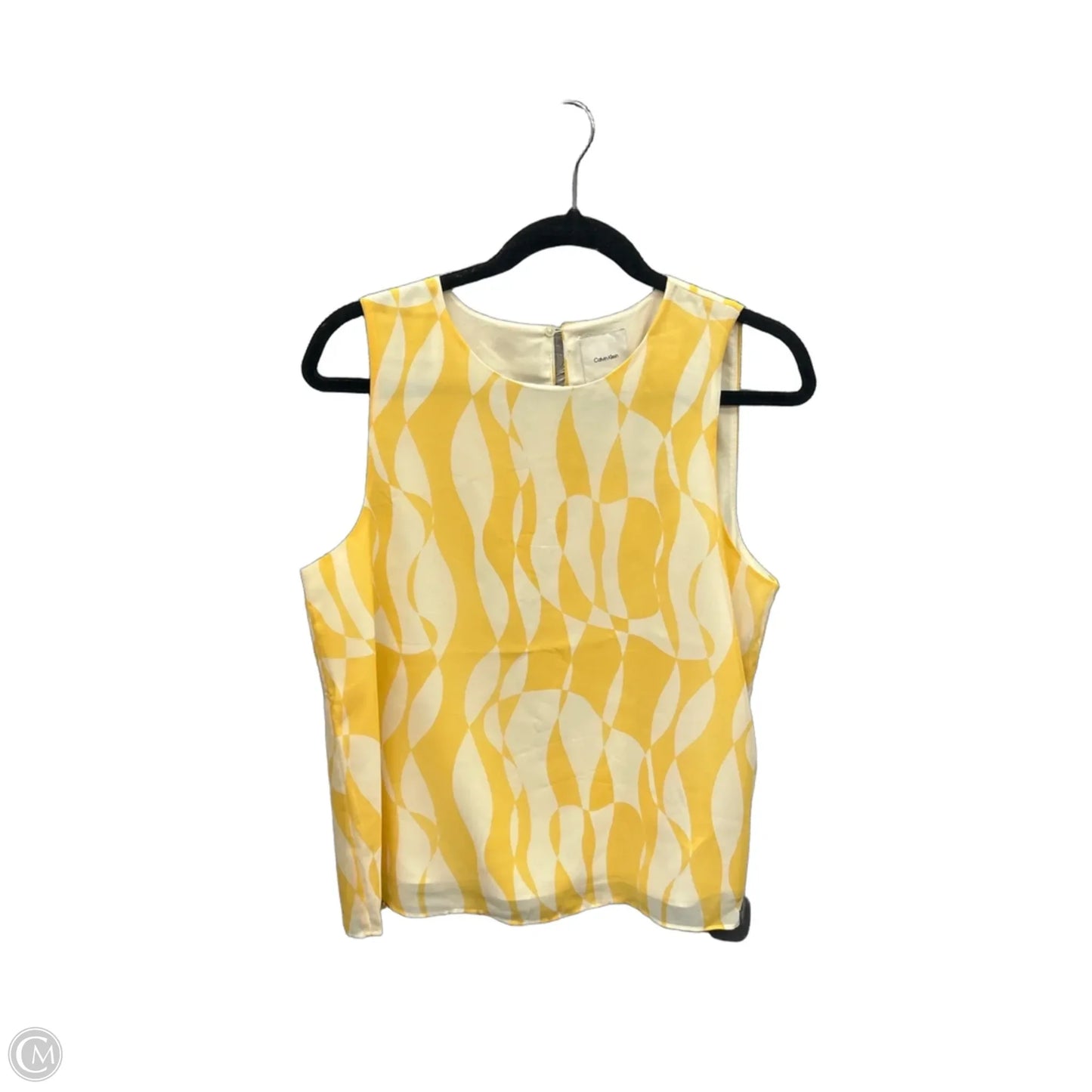 Top Sleeveless By Calvin Klein In Yellow, Size: S