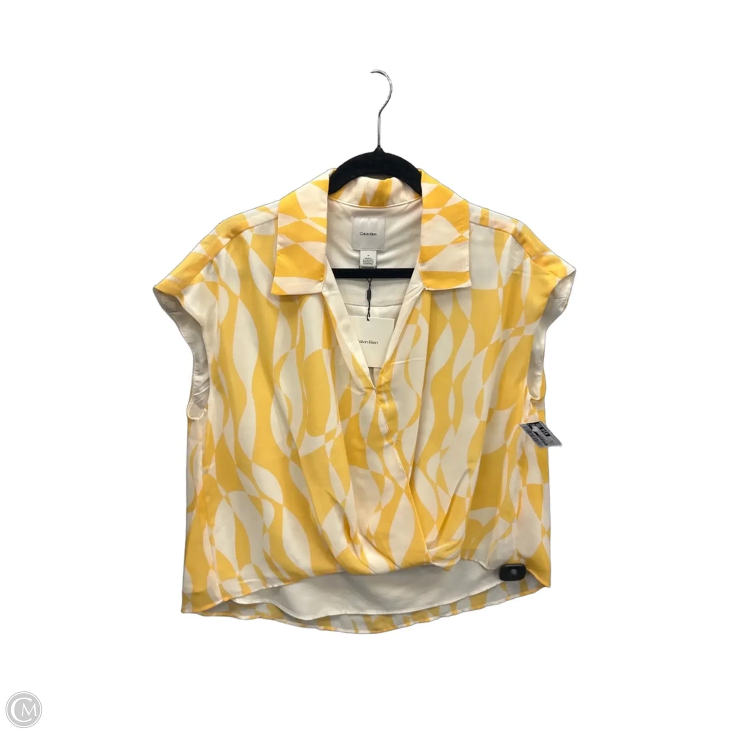 Top Sleeveless By Calvin Klein In Yellow, Size: M