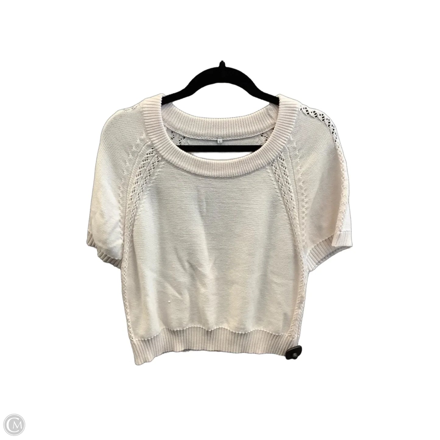 Sweater Short Sleeve By Cme In White, Size: L