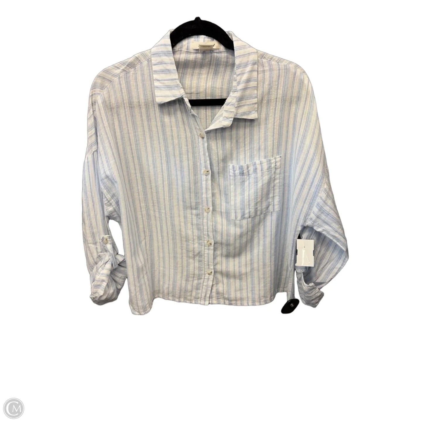 Top Long Sleeve By Passport In Striped Pattern, Size: L