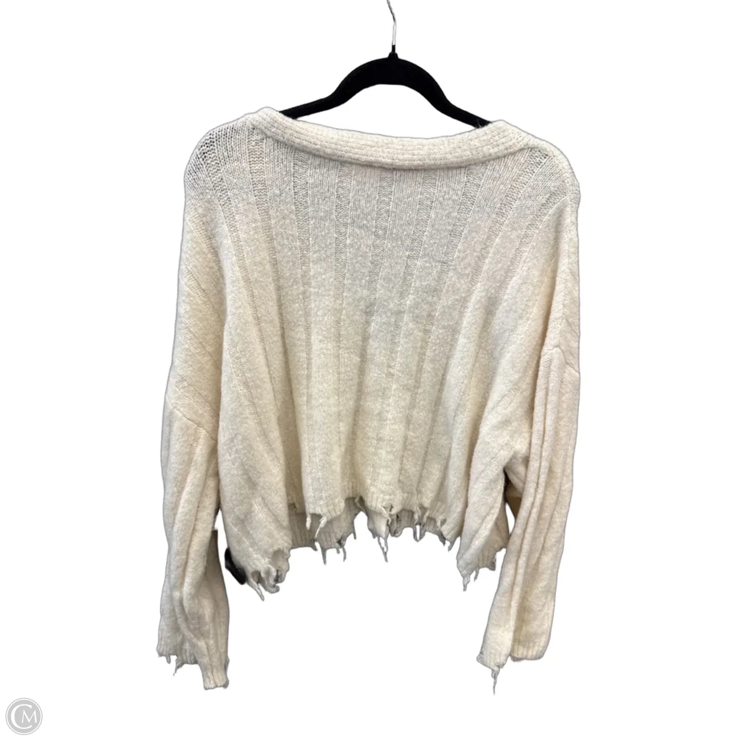 Sweater Cardigan By Double Zero In Cream, Size: L
