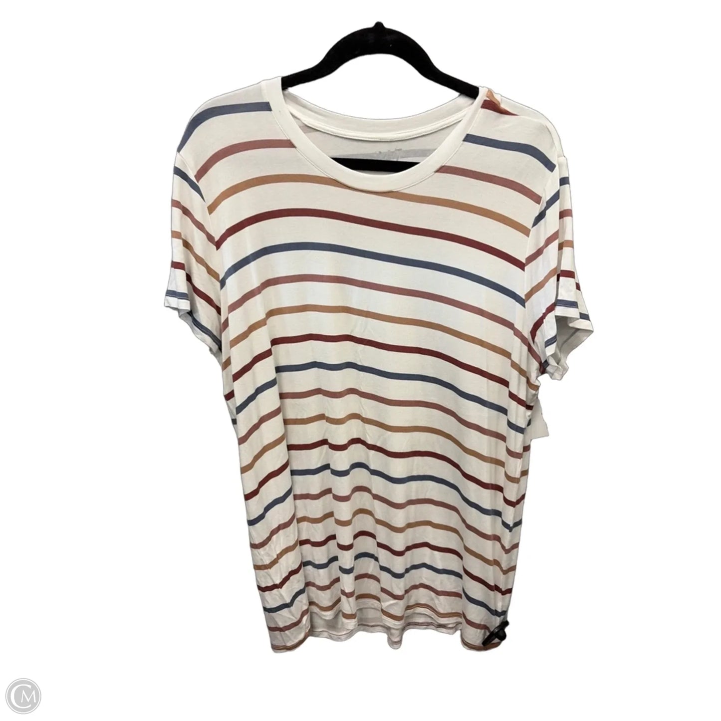 Top Short Sleeve Basic By Maurices In Striped Pattern, Size: Xxl