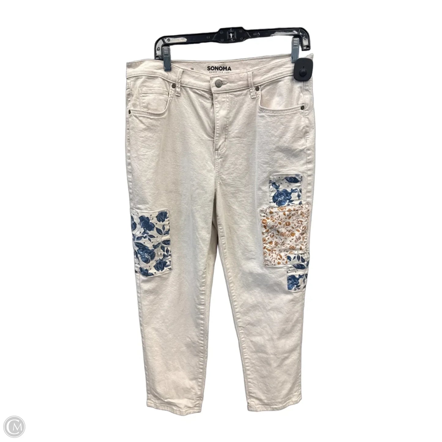 Jeans Boot Cut By Sonoma In Cream Denim, Size: 14