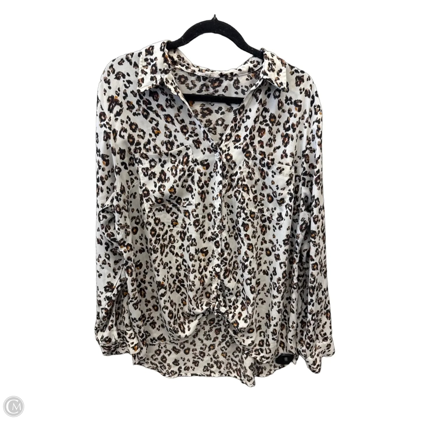 Top Long Sleeve By Maurices In Animal Print, Size: Xxl