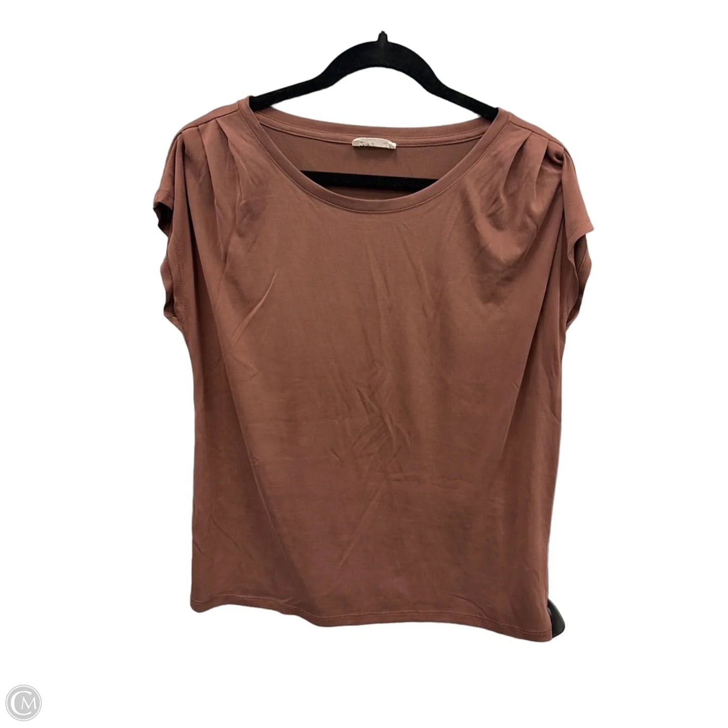 Top Short Sleeve By Maurices In Brown, Size: L