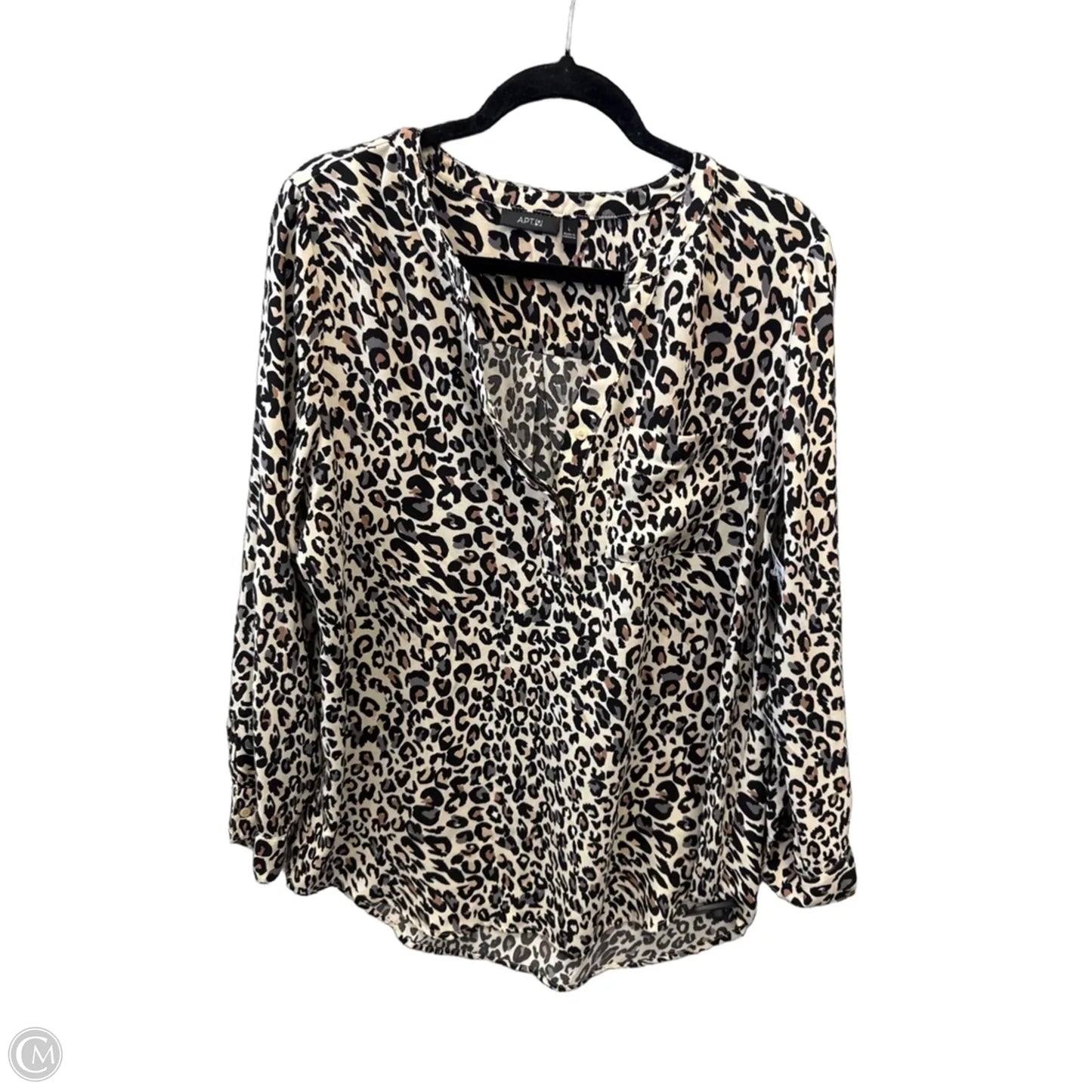 Top Long Sleeve By Apt 9 In Animal Print, Size: L