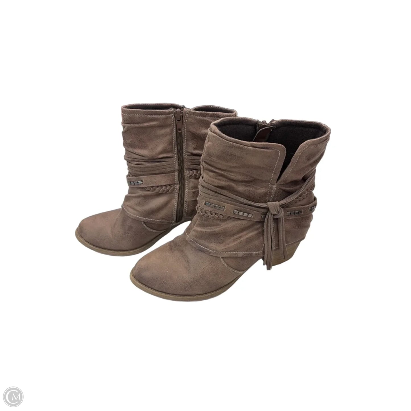 Boots Ankle Heels By Jelly Pop In Brown, Size: 8.5