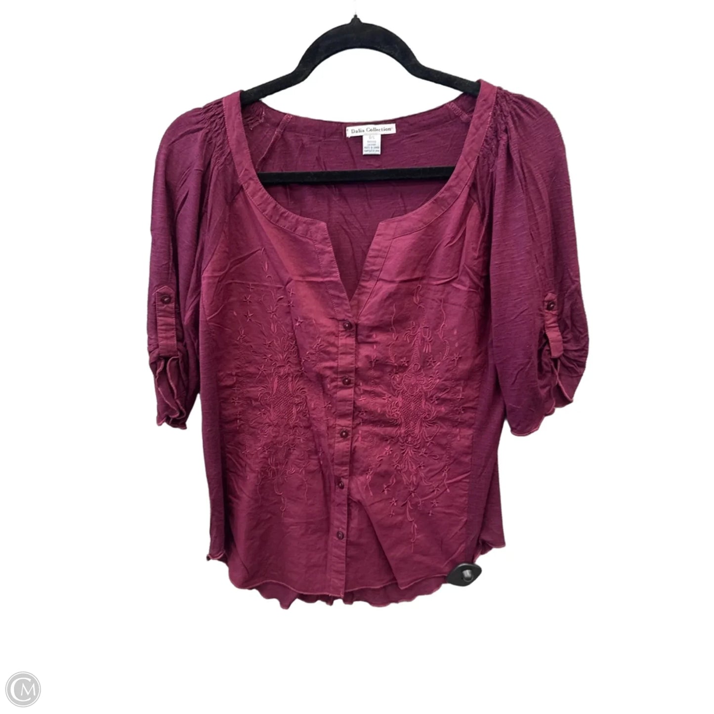 Top Short Sleeve By Dalia Collection In Purple, Size: L