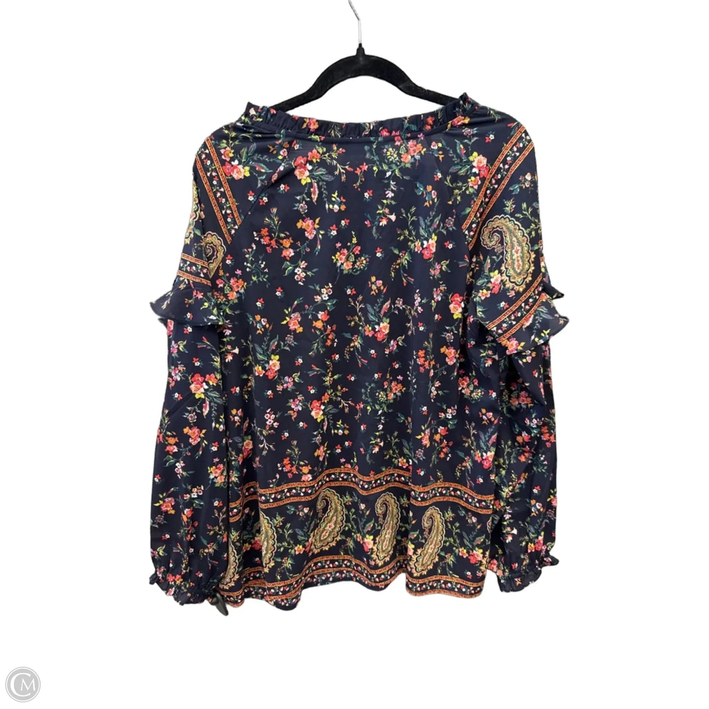 Top Long Sleeve By Clothes Mentor In Navy, Size: L