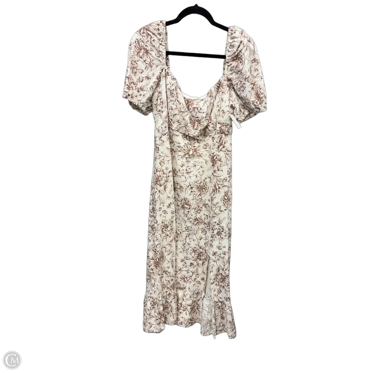 Dress Casual Midi By London Times In Cream, Size: Xl