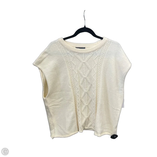 Sweater Short Sleeve By Shein In Cream, Size: L