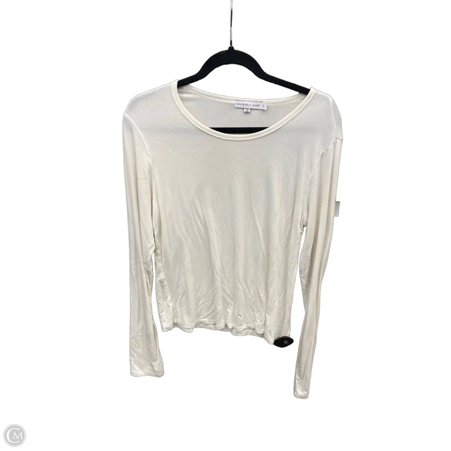 Top Long Sleeve Basic By Sincerely Jules In Cream, Size: L