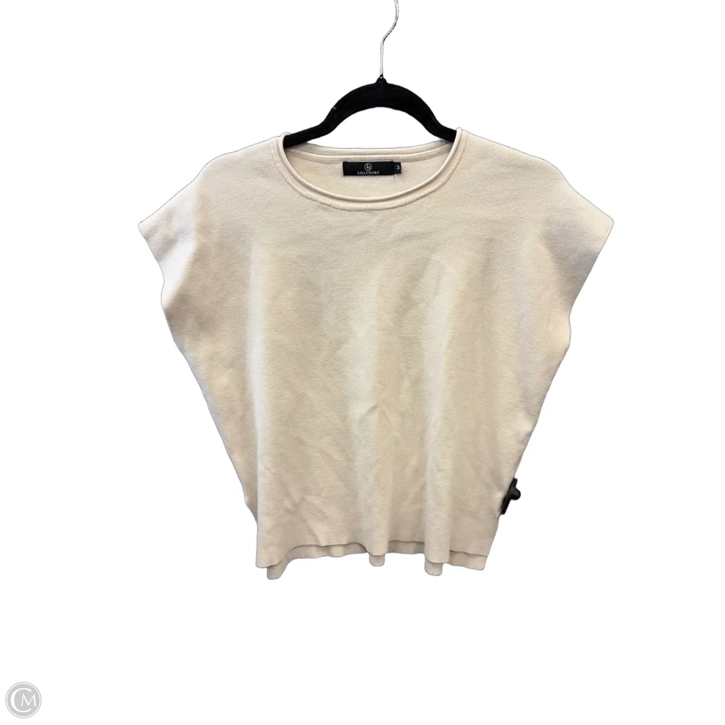 Sweater Short Sleeve By Lillusory In Cream, Size: M