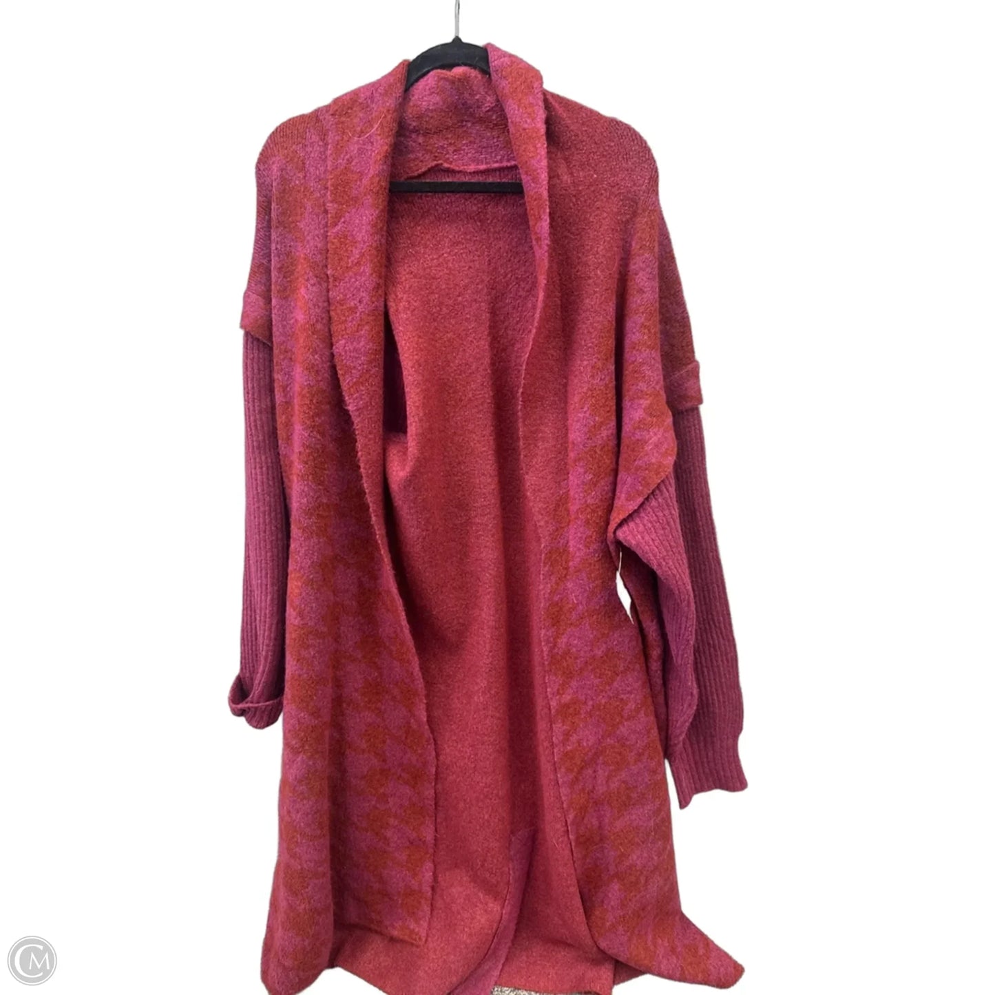 Sweater Cardigan By Liz Claiborne In Pink & Red, Size: Xxl