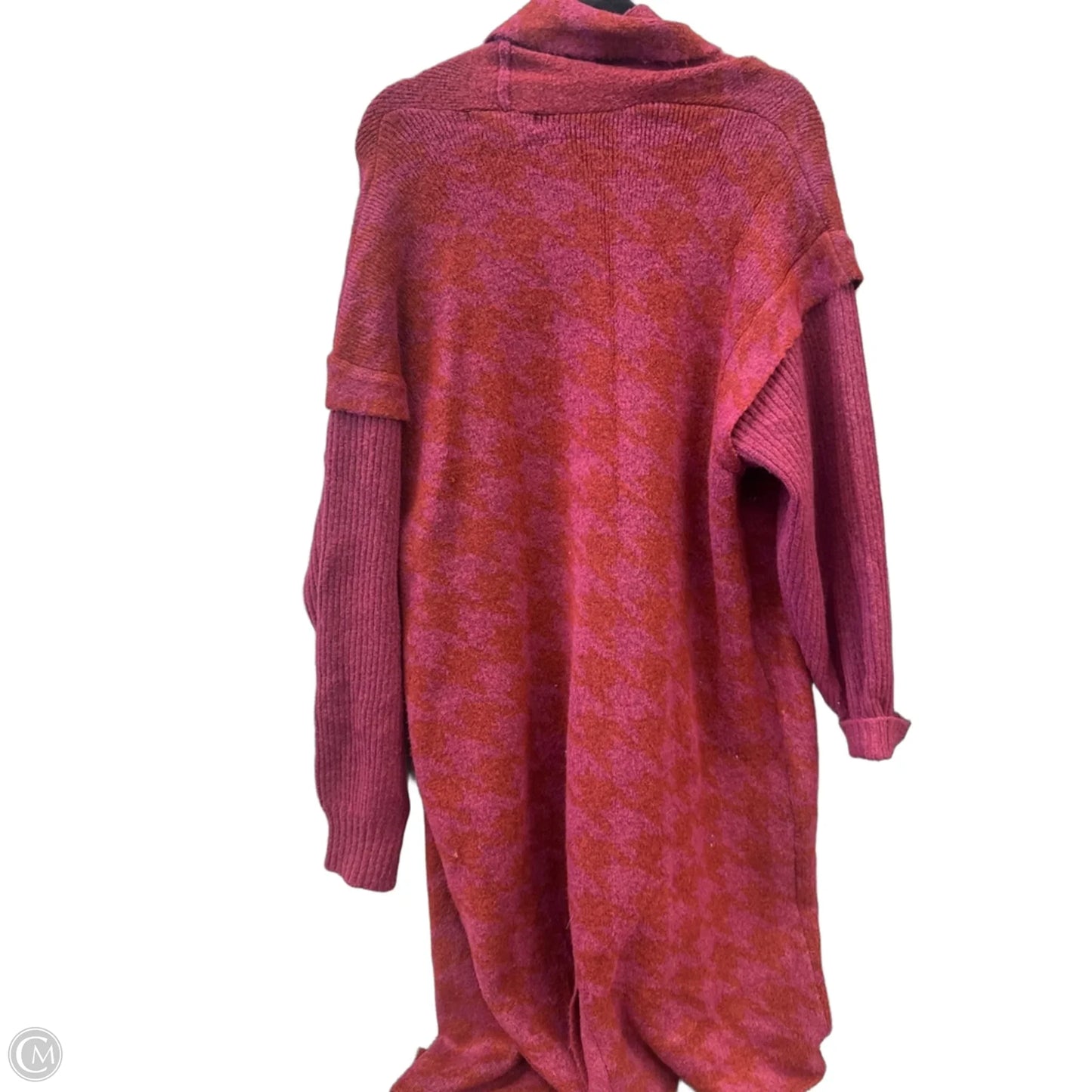 Sweater Cardigan By Liz Claiborne In Pink & Red, Size: Xxl