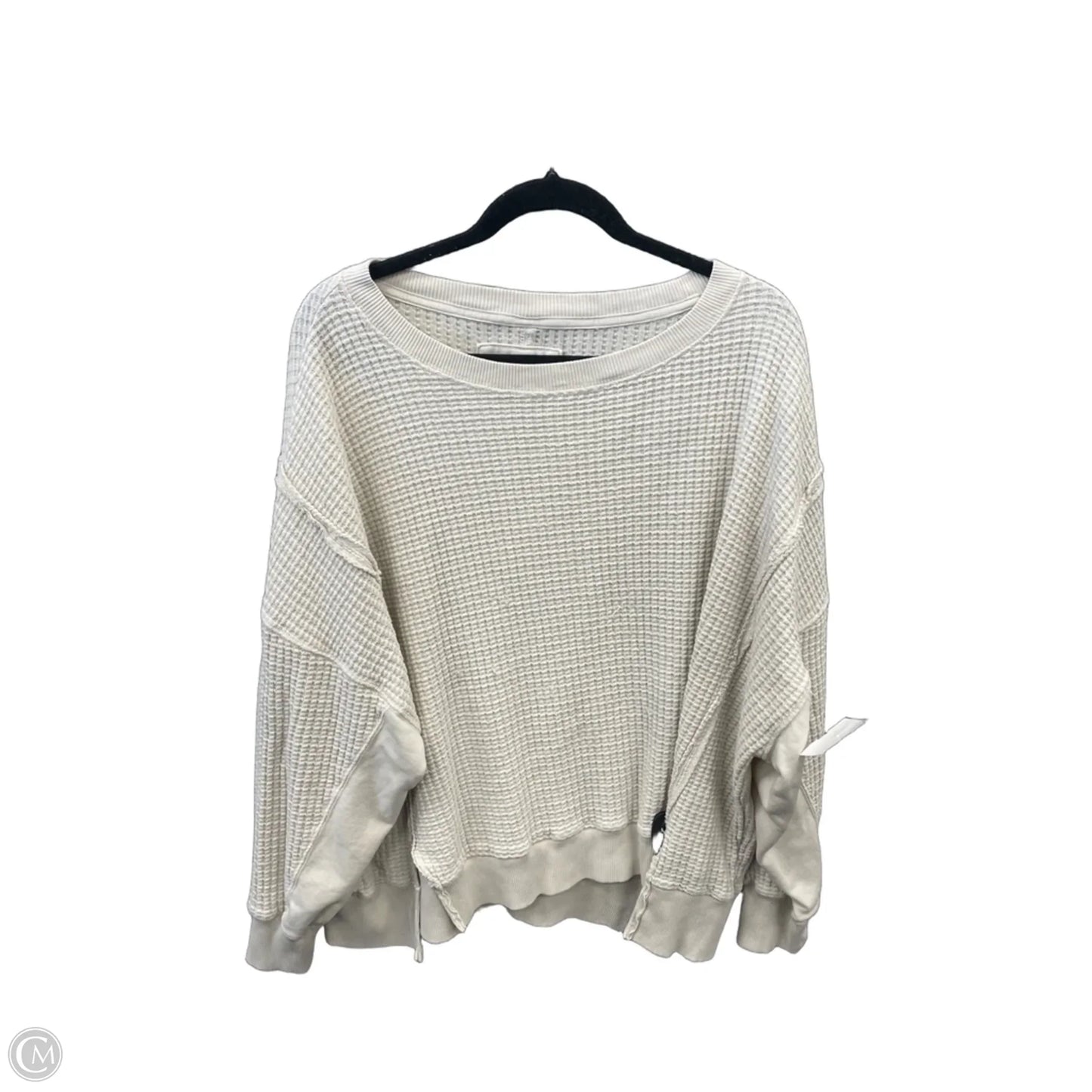 Top Long Sleeve By American Eagle In Cream, Size: L