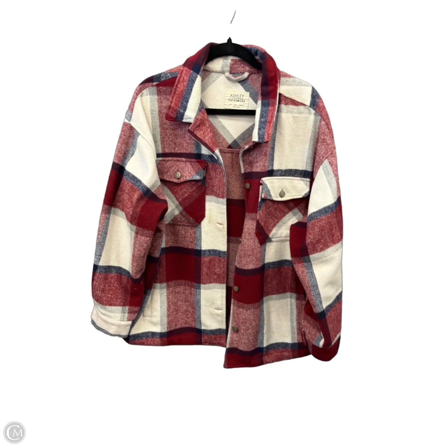 Jacket Shirt By Clothes Mentor In Plaid Pattern, Size: L