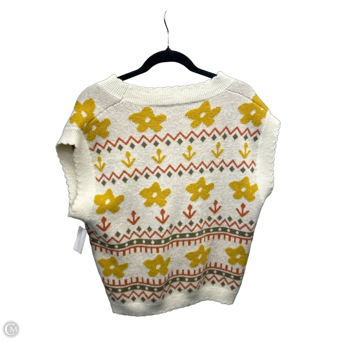 Sweater Short Sleeve By Polygram In Cream, Size: L