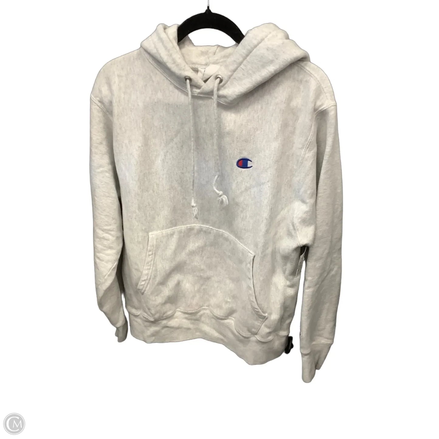 Sweatshirt Hoodie By Champion In Grey, Size: M