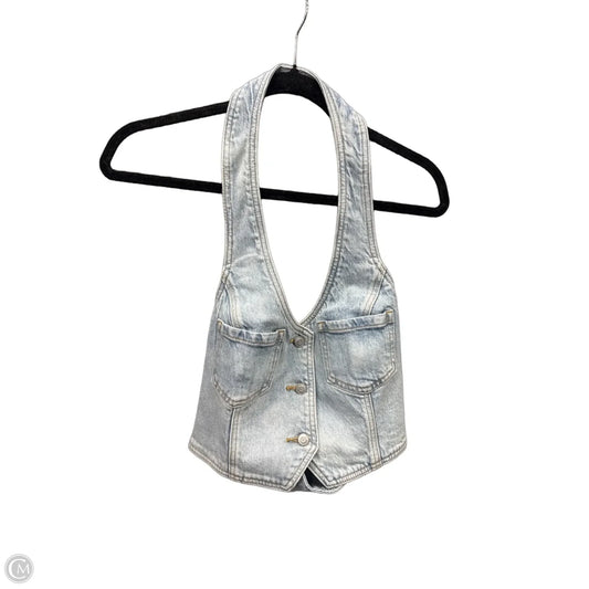Top Sleeveless By Pink In Blue Denim, Size: M