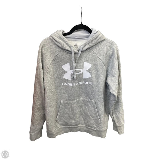 Sweatshirt Hoodie By Under Armour In Grey, Size: L