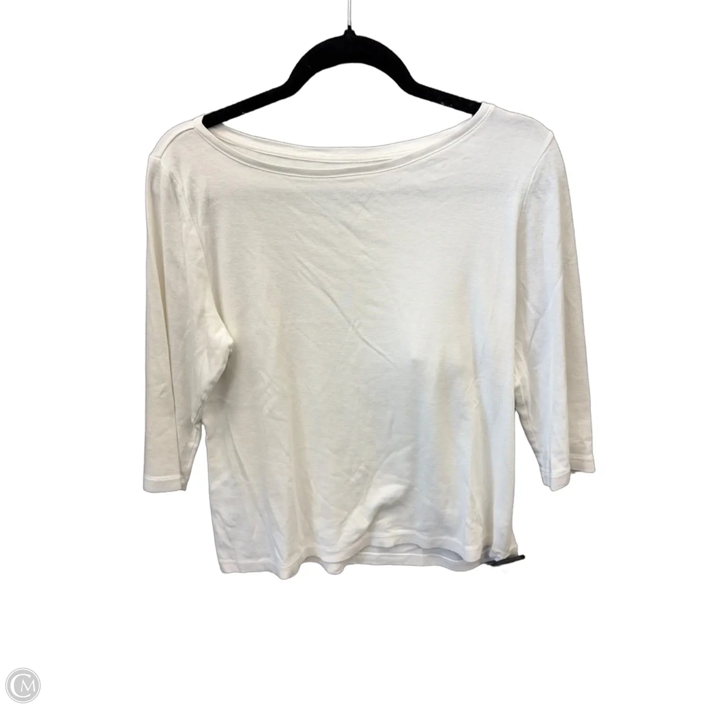 Top 3/4 Sleeve Basic By Talbots In White, Size: L