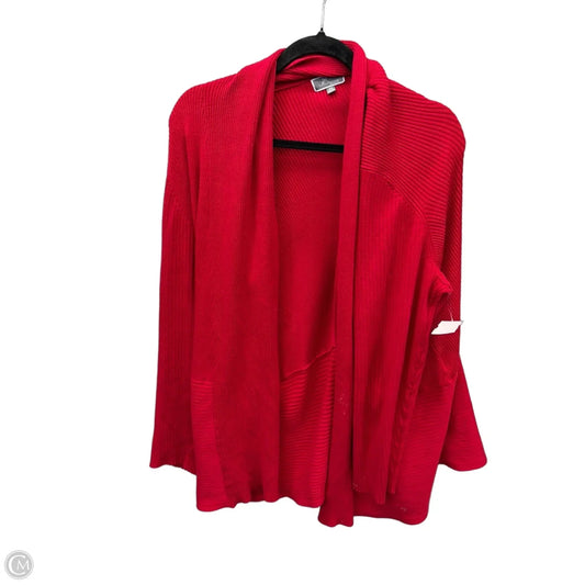 Cardigan By Jm Collections In Red, Size: 2x